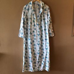 NWT Vintage Sears Blue & White Cozy Sleep Shirt (M)