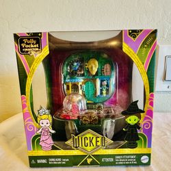 Wicked POLLY POCKET Collector Compact Micro Dolls Playset elphaba Glinda Oz