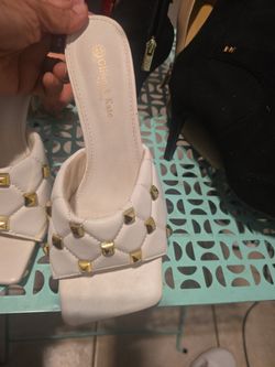 Olivia N Kate Studded Quilted Mule Heels