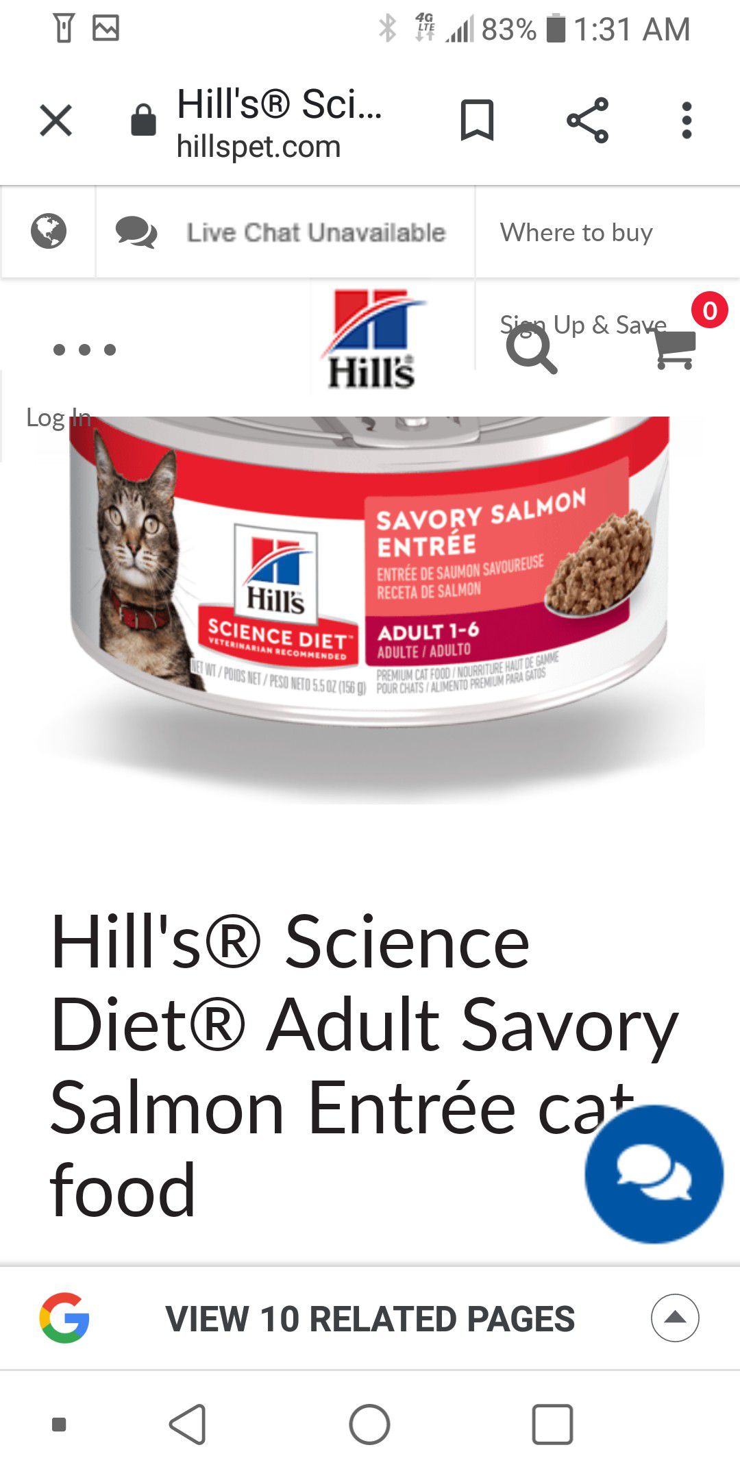 17 CANS HILLS SCENCE DIET SAVyoORY SALMON ENTREE NEW. Epx 07 2021 MY CAT GOT HIT BY A CAR