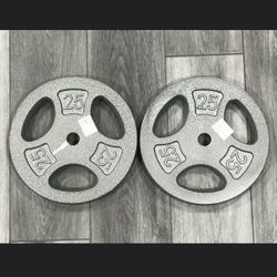 New Set of 2 CAP 25LB Pounds Gym Weight Plates Standard 1" Inch (50LB)