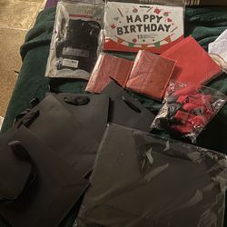 Red And Black Bday Supplies 