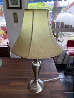 Brushed nickel table lamp