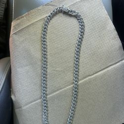 Diamond (cz) Cuban Link Chain / Silver .925 