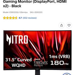 Acer - Nitro Gaming 31.5" Curved gaming monitor