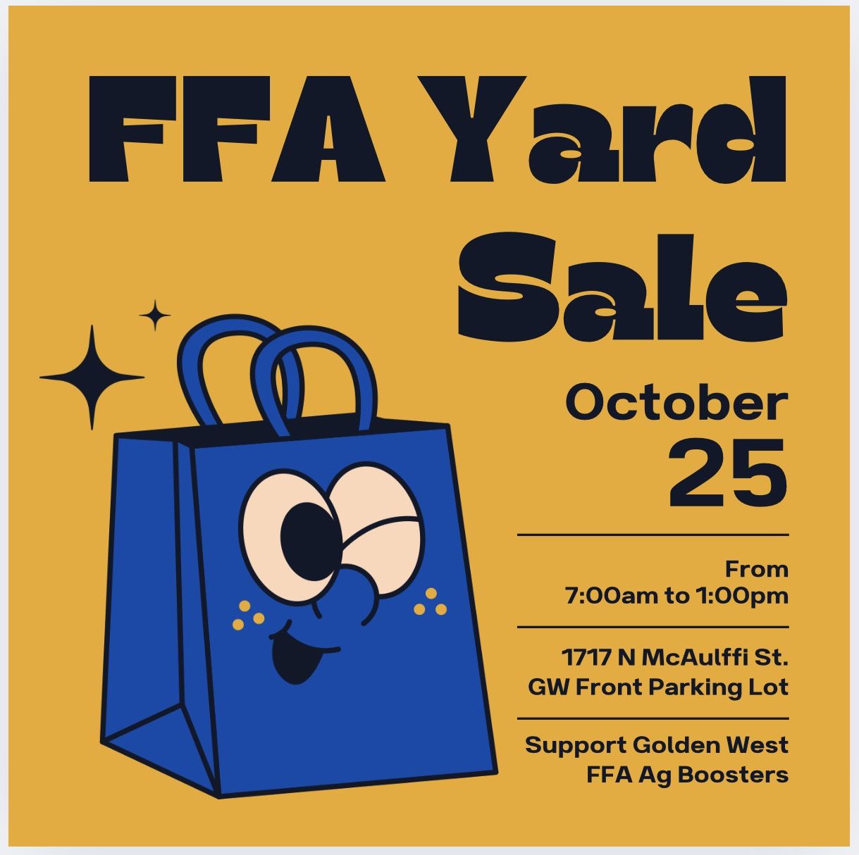 Golden West FFA Yard Sale!