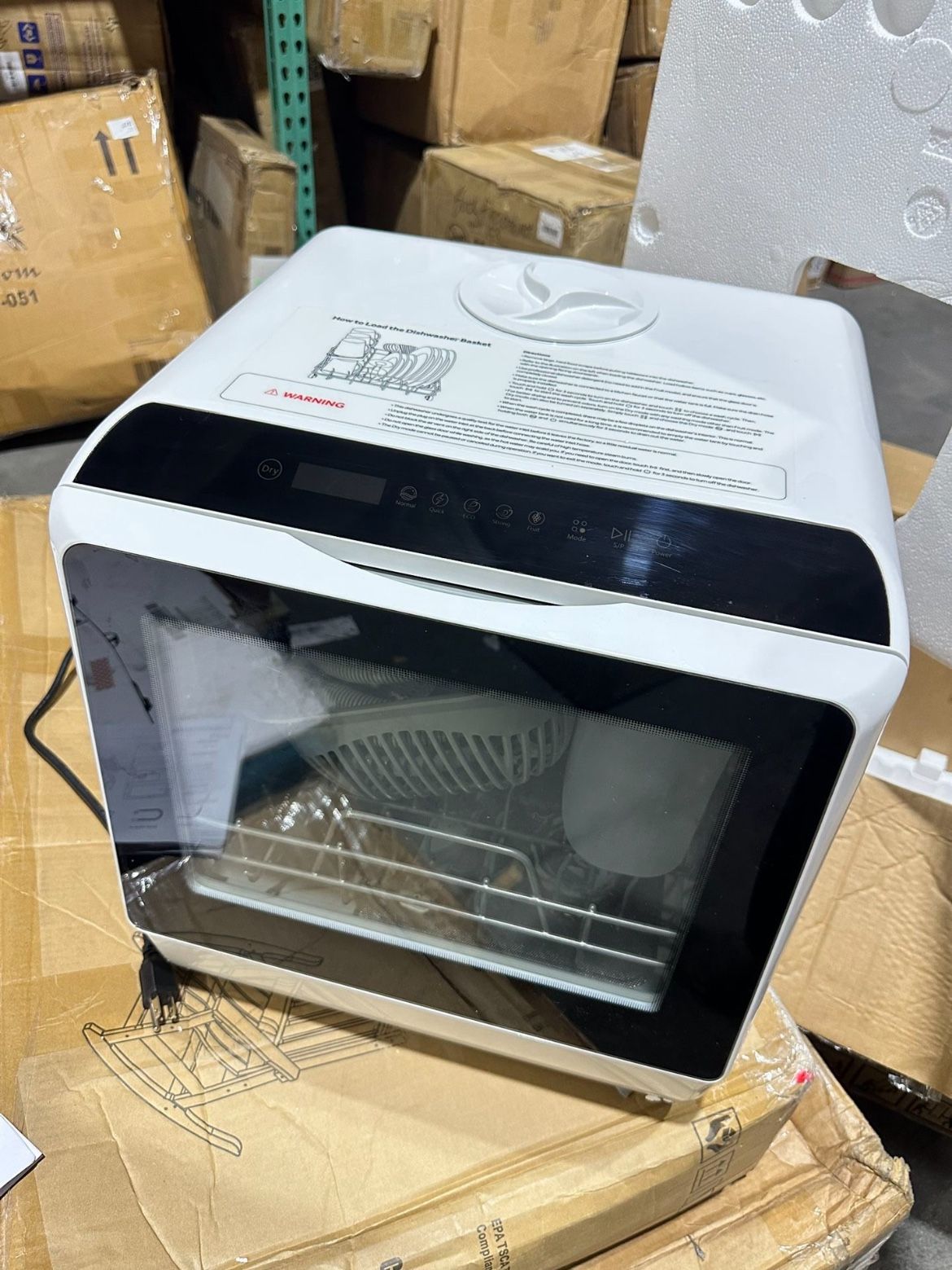 16.5 in. LED Touch Control Countertop Dishwasher in White with 3-Cycles 40 dBA, Portable, 6-Modes