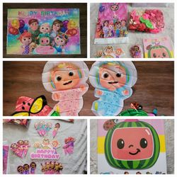 Pink Cocomelon Party Decorations