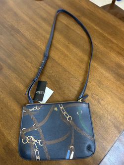 Navy equestrian-print Lauren Ralph Lauren bag