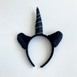Black Unicorn Headband