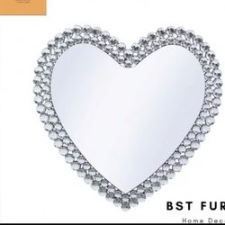 Heart Shaped Rhinestone Crystal Mirror 