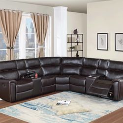 Brand New Super Plush Reclining Sectional Sofa 