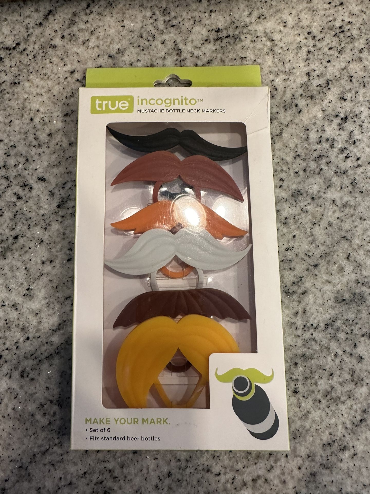 True Incognito Mustache Bottle Neck Markers