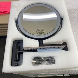 New 8 Inch Vanity Makeup Mirror Wall Mounted, Double Sided 1X/10X LED Magnifying Mirro