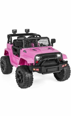 Pink power wheel jeep