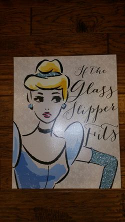 Disney Cinderells Canvas Art Glitter