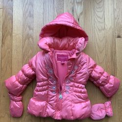 London Fog Winter Coat With Attached Mittens 