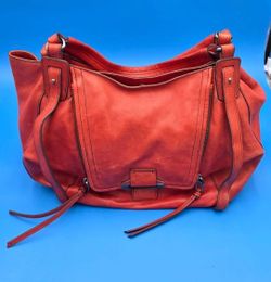Kooba Red Leather Hobo Shoulder Bag With Tassel Detail EUC