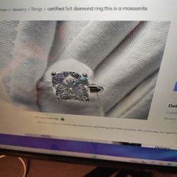 certified 5ct diamond ring u choose the size