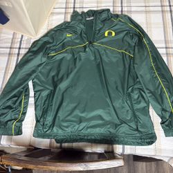Nike Oregon Ducks Windbreaker Jacket Mens L Team Issued Green 