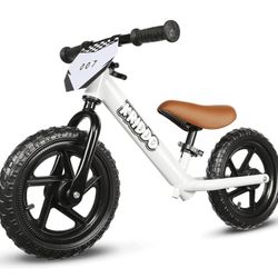 KRIDDO Toddler Balance Bike 2 Year Old, Age 24 Months to 5 Years Old, 12 Inch Push Bicycle with Customize Plate (3 Sets of Stickers Included), Gift Bi