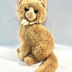 1987/Soft Creations by Dakin Cat Kitten Brown 10" Plush Stuffed Animal Bow