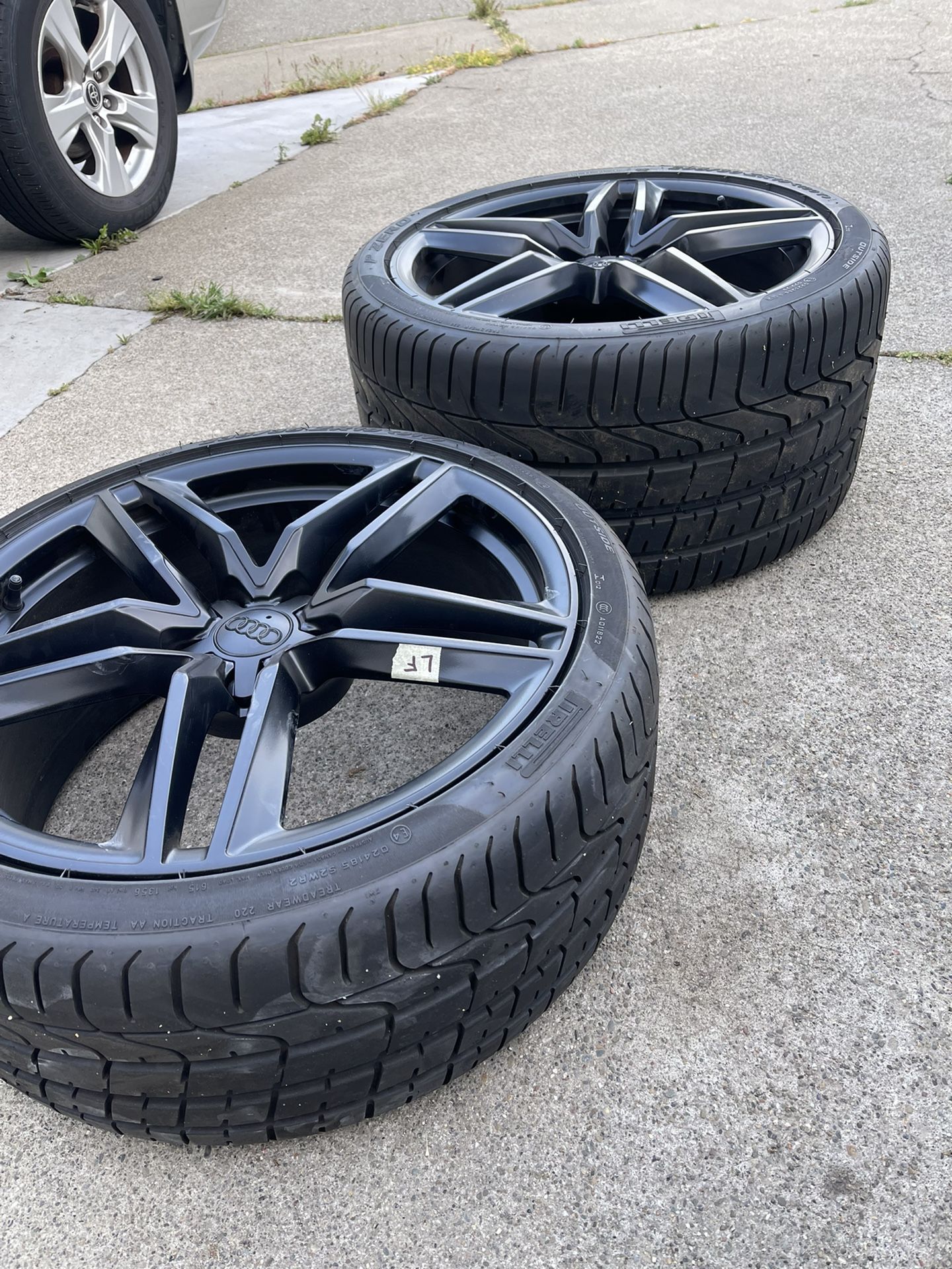AUDI R8 OEM WHEELS WITH TIRES POWDER COATED MATTE BLACK