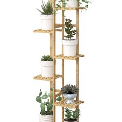 multi-tiered bamboo plant stand/ Base Para Plantas Estante De Plantas