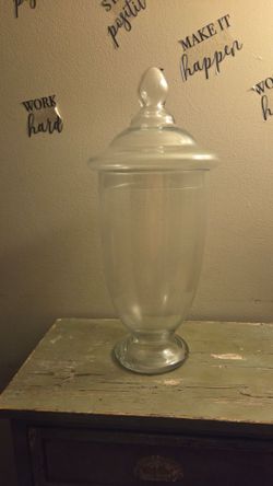 Large Clear Glass Apothecary Jar with Lid 23"