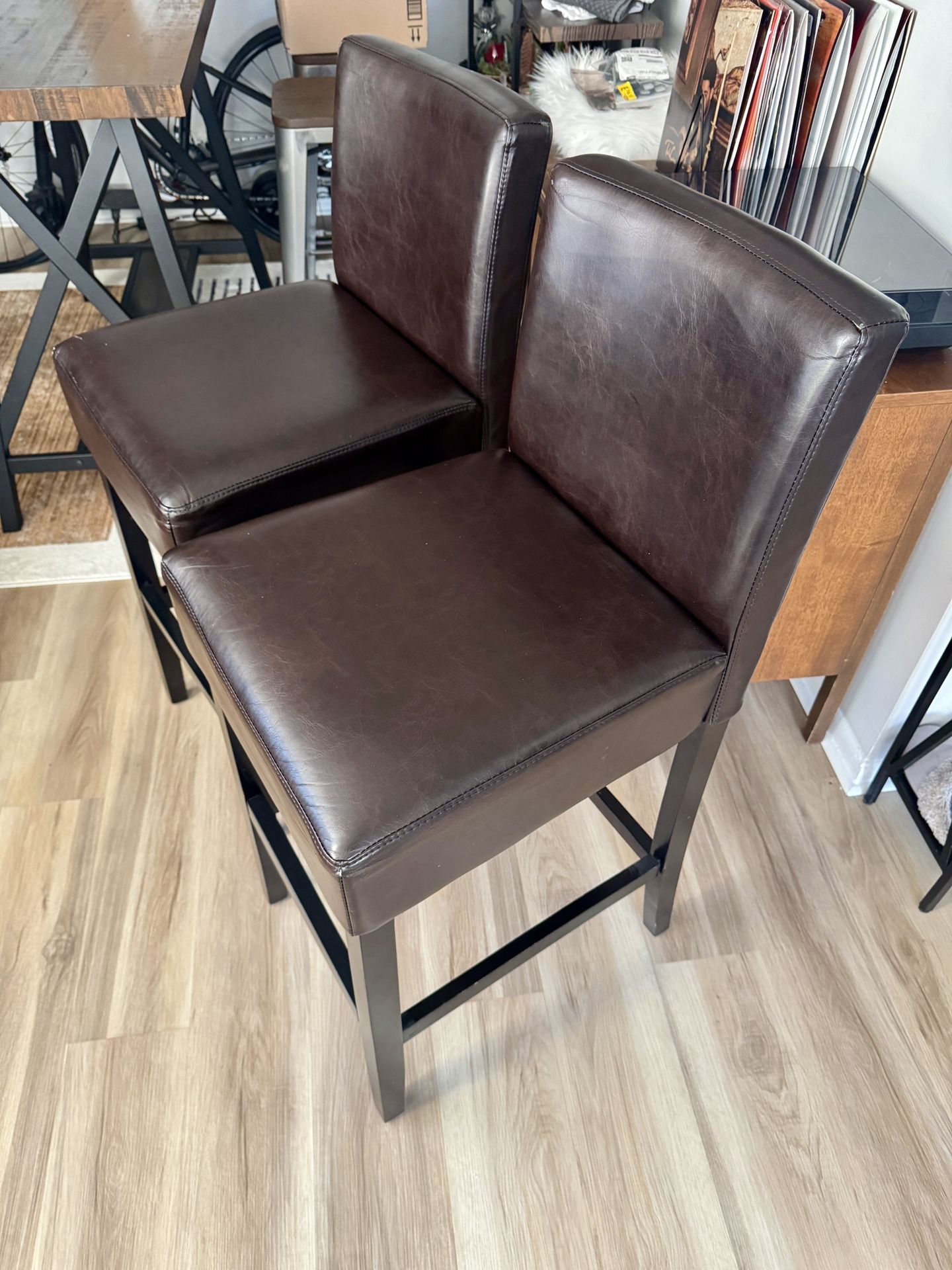 Leather Bar Stools - 29.5h