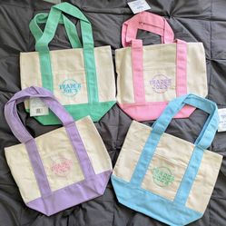 Trader Joe's mini Totes -pastel- New With Tags