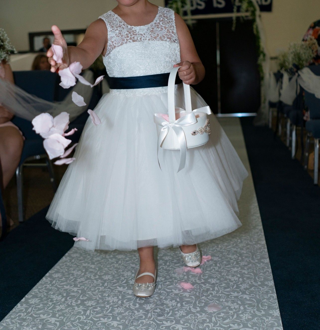 Brand new Flower Girl Lace Tulle Dress and Satin Shoes