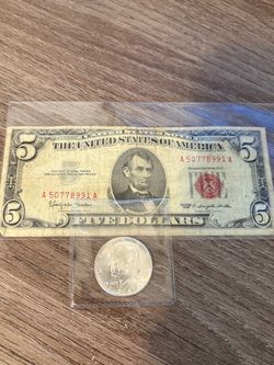 $5 Red Seal & 1964 Kennedy half