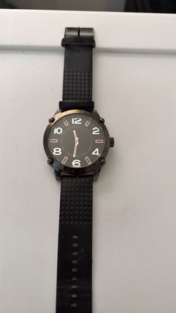 Black Analog  Large Face Wristwatch