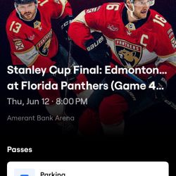 Panthers Parking Pass Game 4