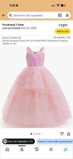 Coolproud Girls Glinda Costume Dress