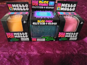 NEEDOH nice cube blue glitter and glow super solid squishy ......MELLO MALLO
