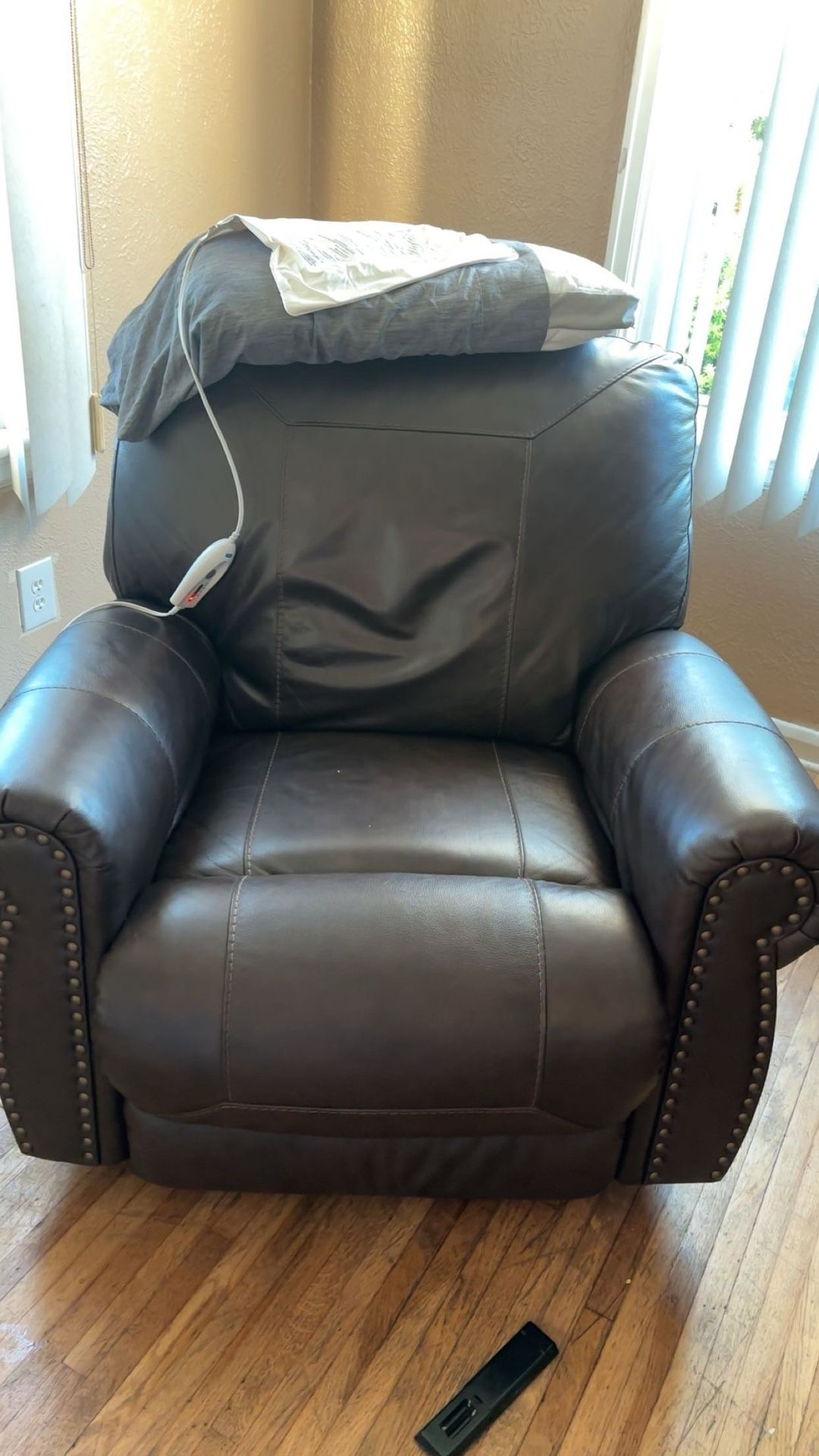 Leather Couch With Recliner Chair. Few Months Old.