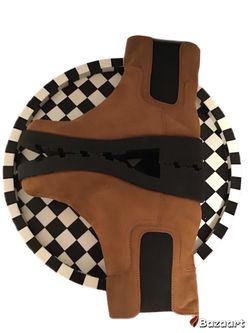 Old Navy Brown/Tan Suede Chunky Chelsea Boots WMN9