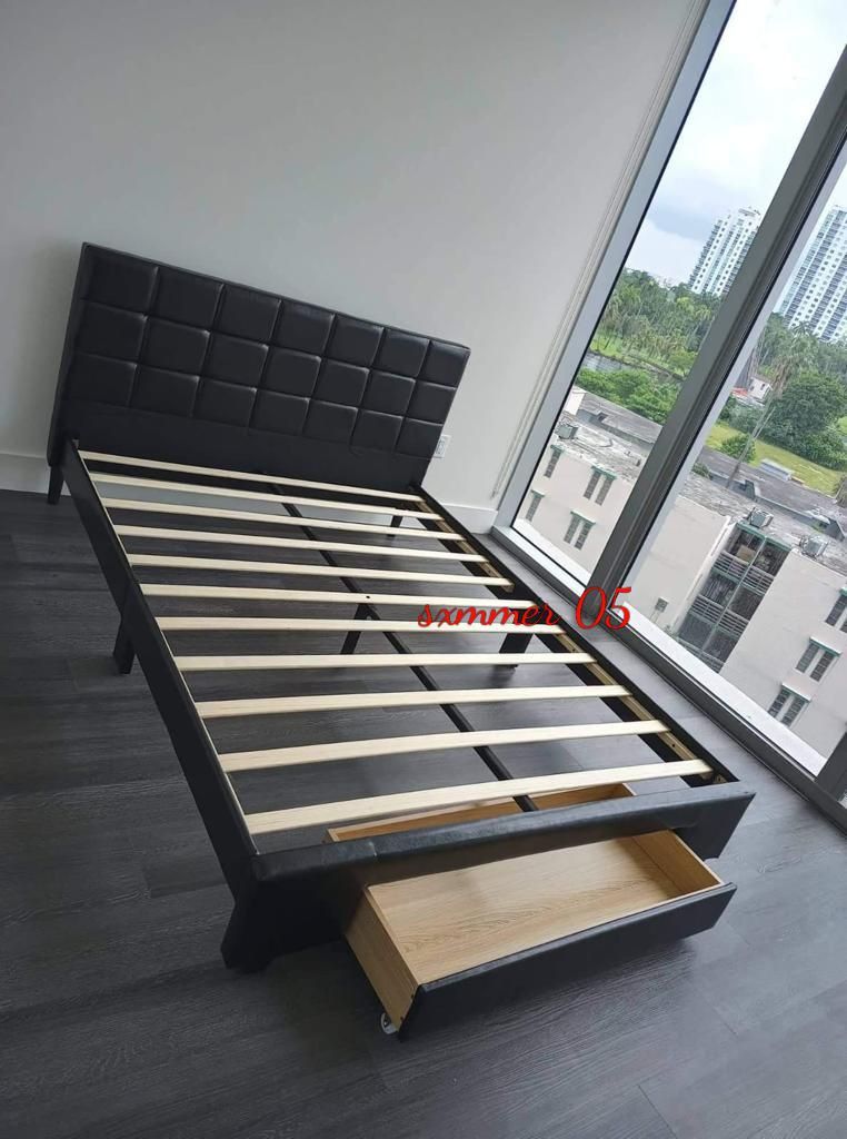 Queen Size Bed Frames Storage New Plus Mattress Available In 2 Different Colors Available In Full S ame Day Delivery 480$ 