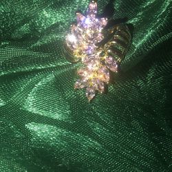 Pink Gold Filled Diamond Ring 