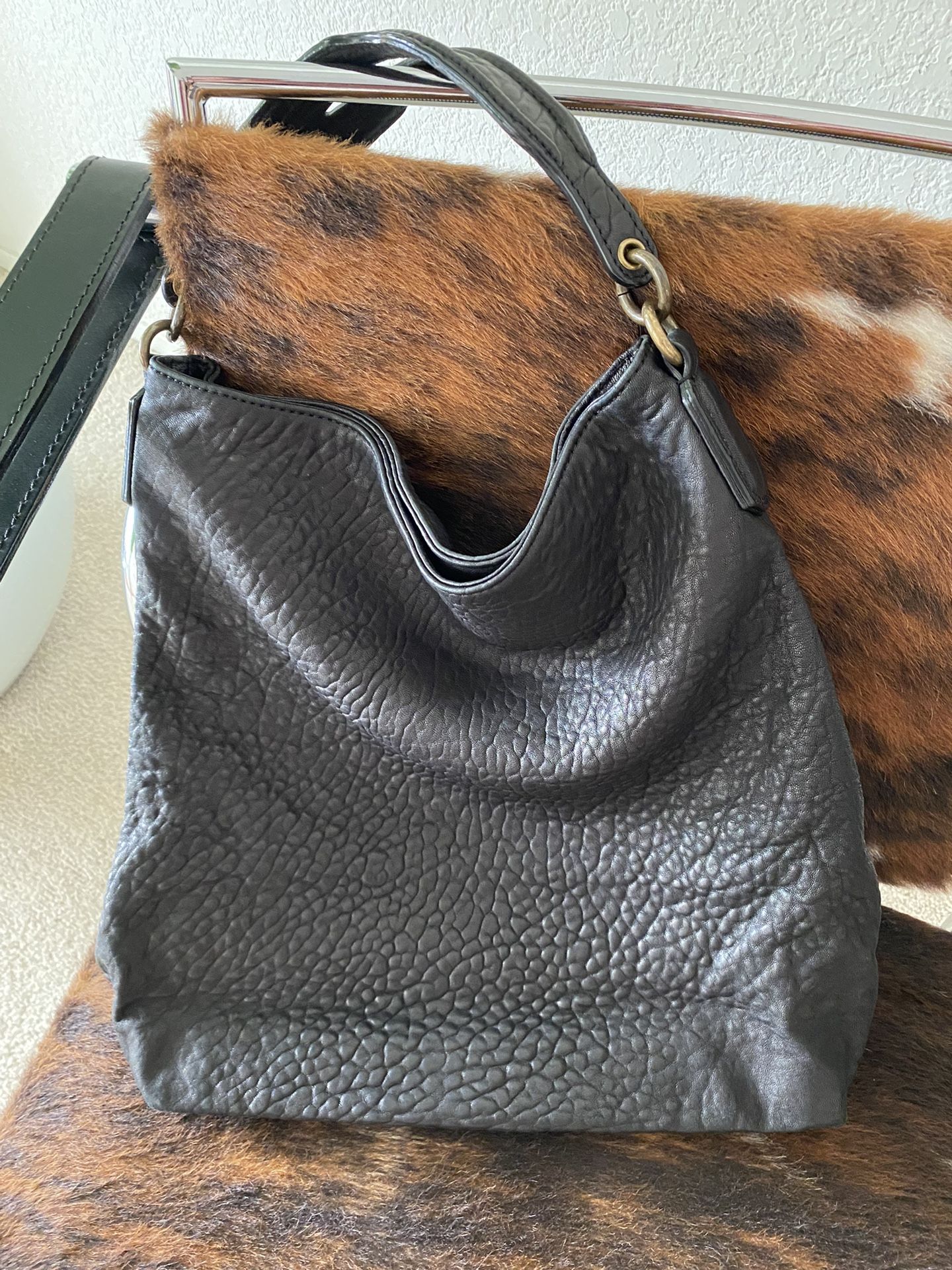 Alexander Wang Black Textured Leather Rocco Purse