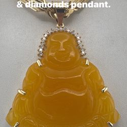 14K Diamonds &Yellow Jade Buddha pendant.96917 it’s a zip code. Chain sell separately.