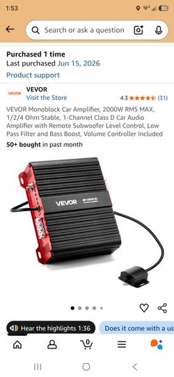 Rockville Sub/Vevor Amp Combo