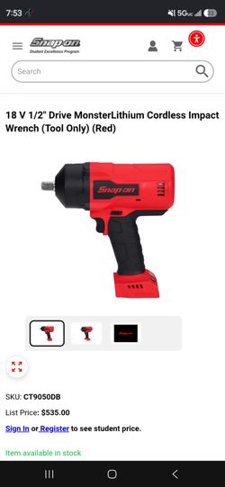 Snap-on 18V Brushless Cordless Impact Wrench with 2 Batteries