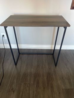 Folding Desk with Wood Top and Metal Frame