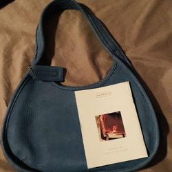 Genuine Blue suede Coach Bag
