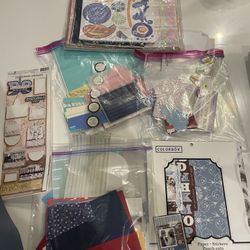 Scrapbook Mixed Lot Of Stickers And Paper