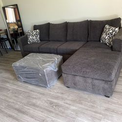 Grey Sectional With Ottoman ‼️new In Stock‼️