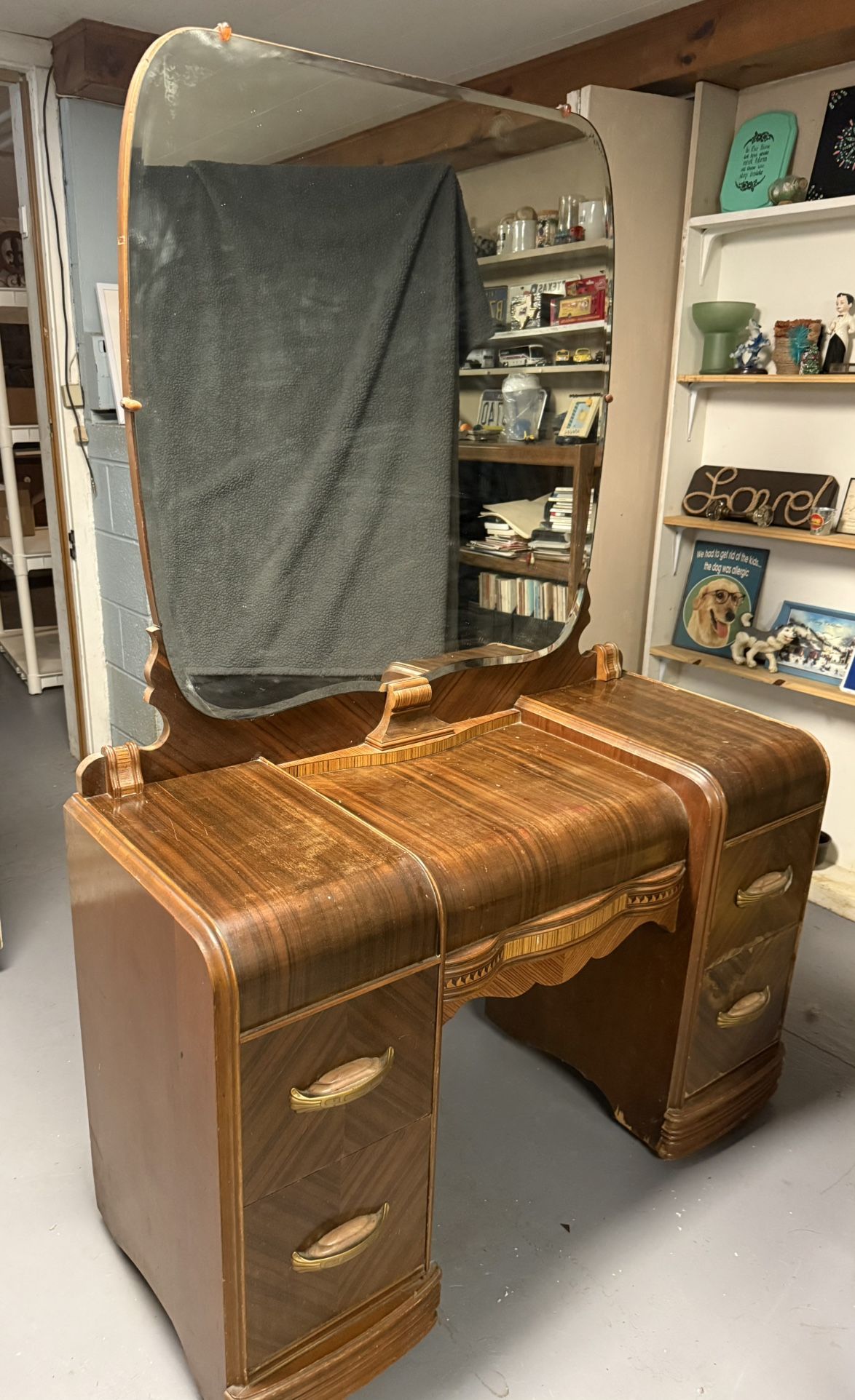 Antique Art Deco Waterfall Vanity